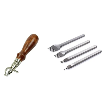 1 Set Pro Wood Handle Leather Craft Adjustable Needle and Groover Crease Leather Tool & 1 Set 3Mm Punching Tools for Leather Cra
1 Set Pro Wood Handle Leather Craft Adjustable Needle and Groover Crease Leather Tool & 1 Set 3Mm Punching Tools for Leather Cra