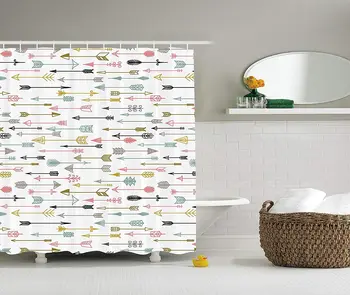 Arrows Shower Curtain Colorful Arrows Aztec Najavo Inspired Style Artwork Image Cloth Fabric Bathroom Decor Set with Hooks
Arrows Shower Curtain Colorful Arrows Aztec Najavo Inspired Style Artwork Image Cloth Fabric Bathroom Decor Set with Hooks