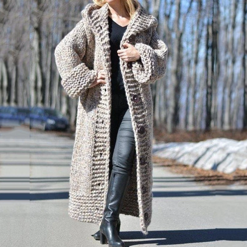 2020 Fall Winter Hooded Oversized Plus Size Sweaters Thick Warm Cardigan Women Knitted Coats Loose Long Overcoats Knitwear
2020 Fall Winter Hooded Oversized Plus Size Sweaters Thick Warm Cardigan Women Knitted Coats Loose Long Overcoats Knitwear