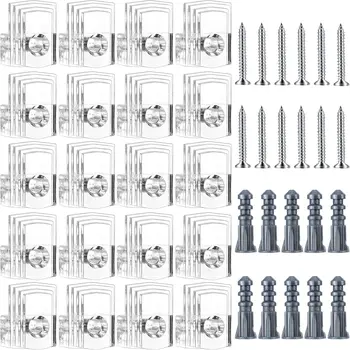 20Pcs Mirror Clamp Holder Clips Glass Retainer Clips Kit Mirror Hanging Kit with Screw and Anchor for Fixing Mirror Cabinet Door
20Pcs Mirror Clamp Holder Clips Glass Retainer Clips Kit Mirror Hanging Kit with Screw and Anchor for Fixing Mirror Cabinet Door