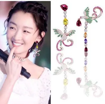 hgh quality crystal diamond asymmetric Colored Phoenix bride 925 silver up-market gift lady's earings 34
hgh quality crystal diamond asymmetric Colored Phoenix bride 925 silver up-market gift lady's earings 34