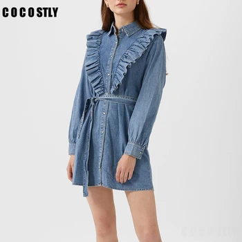Belt Jeans Dress Women Long Cowboy Denim Dress Ladies OL Office Work Dress 2020 New Spring Bodycon Dress Vestido Shirt Dresses
Belt Jeans Dress Women Long Cowboy Denim Dress Ladies OL Office Work Dress 2020 New Spring Bodycon Dress Vestido Shirt Dresses