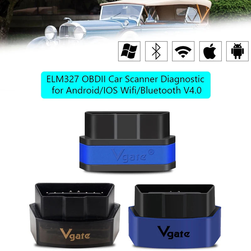 ELM327 OBD2 Wifi/Bluetooth V4.0 Vgate iCar 2/3/Pro for Android/IOS Car Code Reader Diagnostic Tool Car Scanner OBD2 Diagnostic
ELM327 OBD2 Wifi/Bluetooth V4.0 Vgate iCar 2/3/Pro for Android/IOS Car Code Reader Diagnostic Tool Car Scanner OBD2 Diagnostic