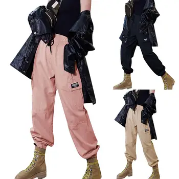 Solid Color Women Casual Drawstring High Waist Cargo Pants Ankle Tie Trousers
Solid Color Women Casual Drawstring High Waist Cargo Pants Ankle Tie Trousers