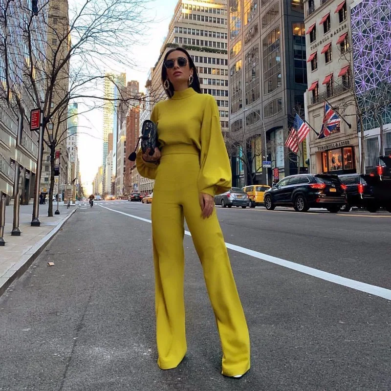 Solid Color Turtleneck Open Back Jumpsuit Women Sexy Cutout with Buttons No Waist Wide Loose Casual Jumpsuit Female 2020 Spring
Solid Color Turtleneck Open Back Jumpsuit Women Sexy Cutout with Buttons No Waist Wide Loose Casual Jumpsuit Female 2020 Spring