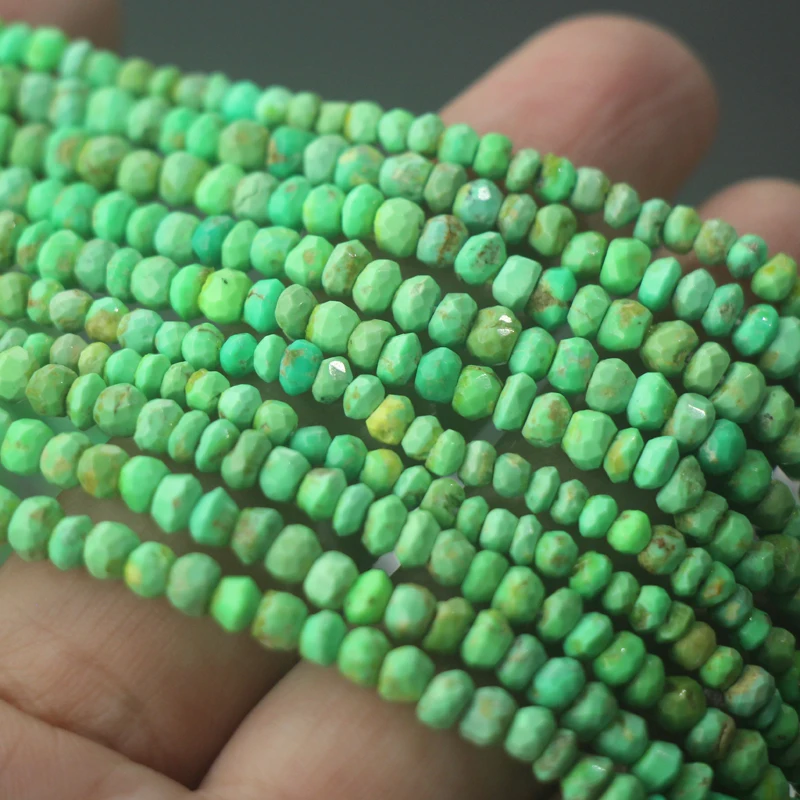 12.5 Inches Strand,Natural Apple Green TURQUOISE Faceted Rondelles,Size 4.2-4.5mm
12.5 Inches Strand,Natural Apple Green TURQUOISE Faceted Rondelles,Size 4.2-4.5mm
