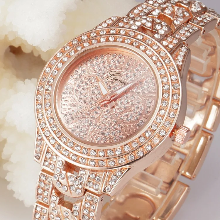 

Geneva Ladies Luxury Women Watch Diamond Designer Quartz Wrist Watch Rhinestone Crystal Women Clock reloj mujer zegarek damski