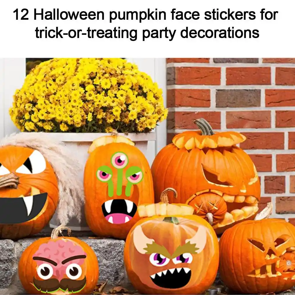 pumpkin grimace sticker trick or treat party decoration