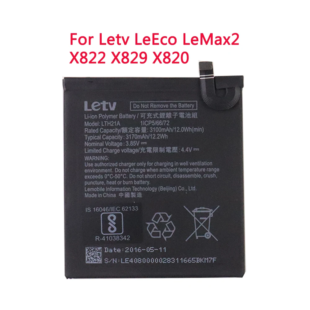 

100% Original 3100mAh LTH21A For Letv LeEco LeMax2 X822 X829 Le Phone Le MAX 2/5.7inch/X821 X820 Mobile Phone Original Battery