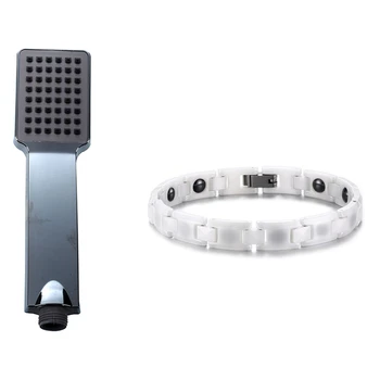 1Pcs Multi Function Rectangle Handheld Shower Head & 1Pcs White Ceramic Bracelets for Women Healthy Care netic Energy Adjusta
1Pcs Multi Function Rectangle Handheld Shower Head & 1Pcs White Ceramic Bracelets for Women Healthy Care netic Energy Adjusta