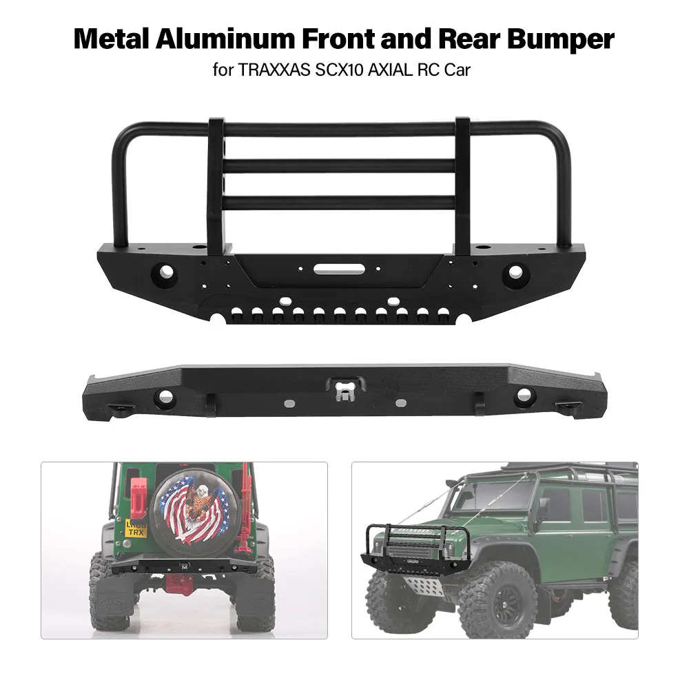 Front Rear Metal Bumpers with 4LED Lights Trailer Tail Hook RC Car Spare Parts for 1/10 TRAXXAS SCX10 AXIAL RC Car
Front Rear Metal Bumpers with 4LED Lights Trailer Tail Hook RC Car Spare Parts for 1/10 TRAXXAS SCX10 AXIAL RC Car