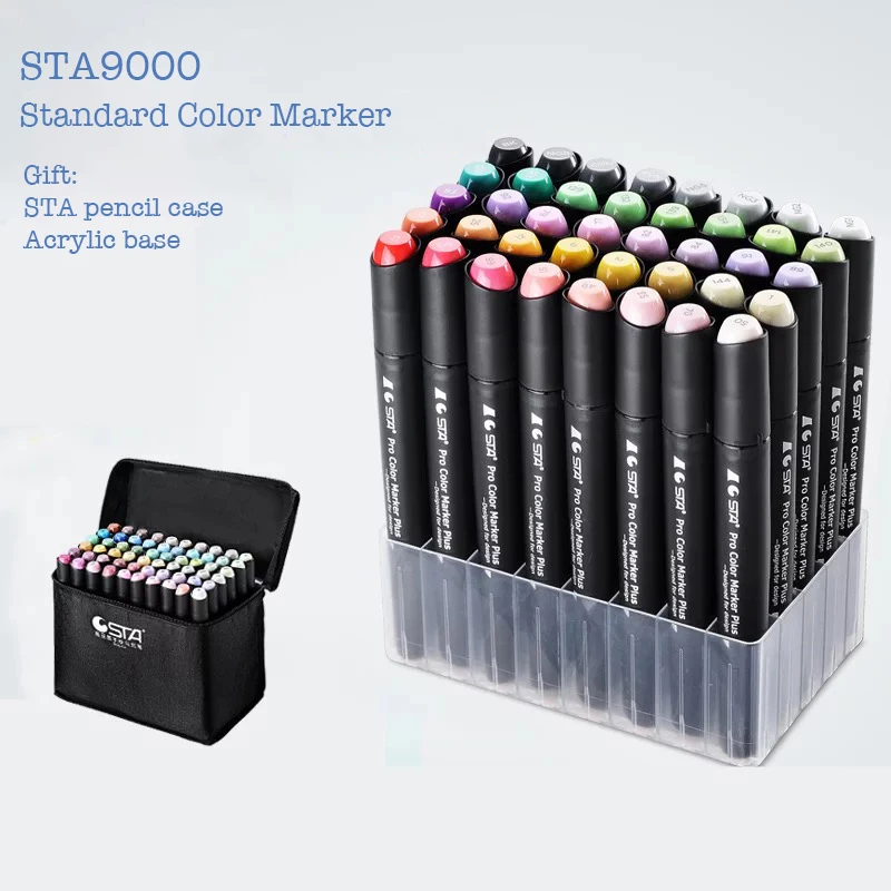 STA9000 80 Colors Art Marker Pen Set Dual Headed Standard Oily Alcohol Based Markers Sketch Animation Manga Painting Supplies
STA9000 80 Colors Art Marker Pen Set Dual Headed Standard Oily Alcohol Based Markers Sketch Animation Manga Painting Supplies