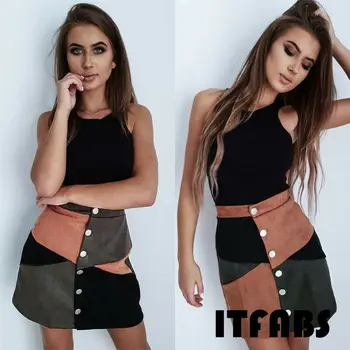 Fashion Retro Women High Waist A Line Mini Skirt Patchwork Button Pencil Skirt Elegant Ladies Bodycon Mini Short Skirt
Fashion Retro Women High Waist A Line Mini Skirt Patchwork Button Pencil Skirt Elegant Ladies Bodycon Mini Short Skirt