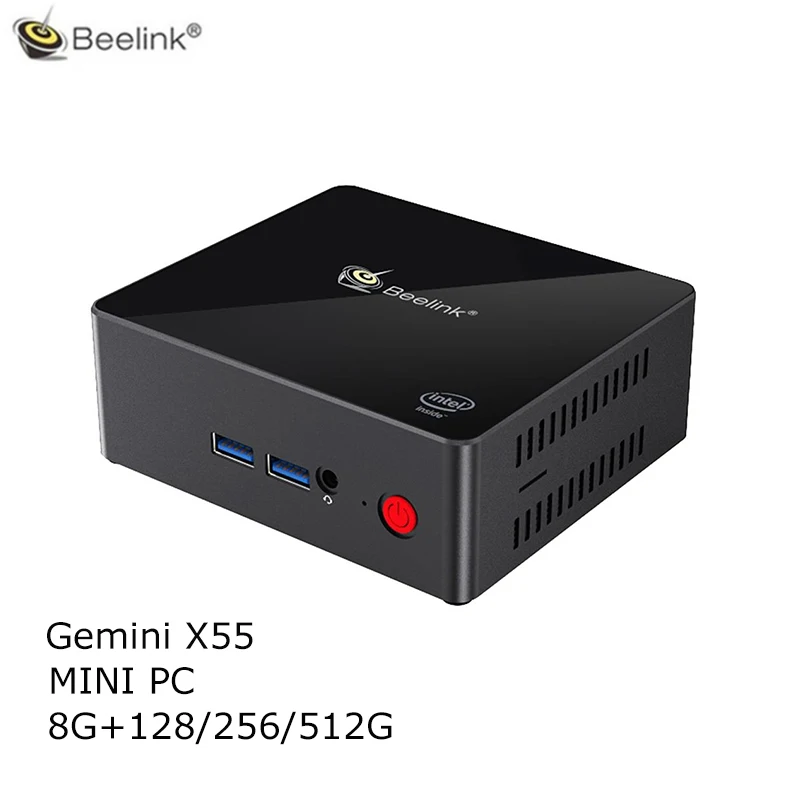 

Beelink Gemini X55 Mini PC Intel Gemini Lake J5005 Windows 10 8GB LPDDR4 128G/256G/512G Dual-Mode Wifi HDMI*2 USB3.0*4