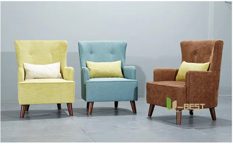 living room furniture modern chair Italian design wooden frame chair leisure chair single fabric sofa chair (7)