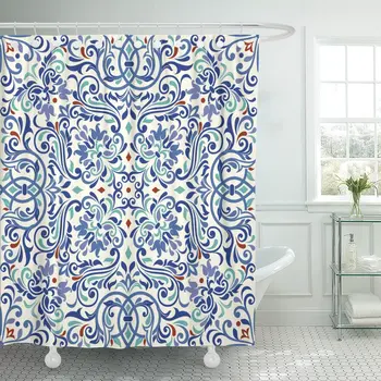 Beige Moroccan Turkish Colorful Pattern Endless Ceramic Linoleum Blue Shower Curtain Waterproof Fabric 72 x 72 Inches Set
Beige Moroccan Turkish Colorful Pattern Endless Ceramic Linoleum Blue Shower Curtain Waterproof Fabric 72 x 72 Inches Set