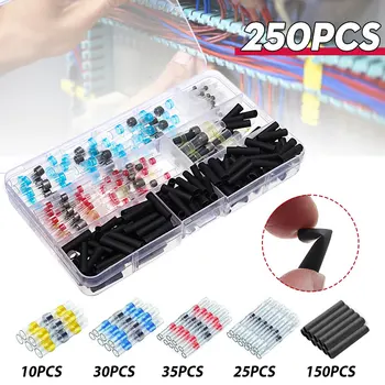 250pcs Waterproof Soldering Ring Heat Shrink Tube Assortment Wrap Electrical Insulation Cable Polyolefin Insulated Tubing Set
250pcs Waterproof Soldering Ring Heat Shrink Tube Assortment Wrap Electrical Insulation Cable Polyolefin Insulated Tubing Set
