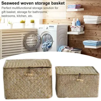 Natural Handmade Seaweed Woven Storage Basket Home Dirty Clothes Books Flowers Storage Holder Home Organizer Sorting Boxes 
Natural Handmade Seaweed Woven Storage Basket Home Dirty Clothes Books Flowers Storage Holder Home Organizer Sorting Boxes