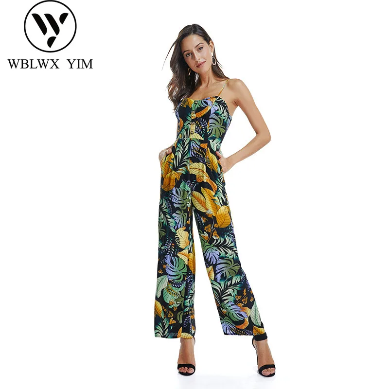 Fashion print sling Jumpsuits women Summer Bohemia style Sexy Jumpsuit loose Rompers female Casual Beach Vacation overalls
Fashion print sling Jumpsuits women Summer Bohemia style Sexy Jumpsuit loose Rompers female Casual Beach Vacation overalls