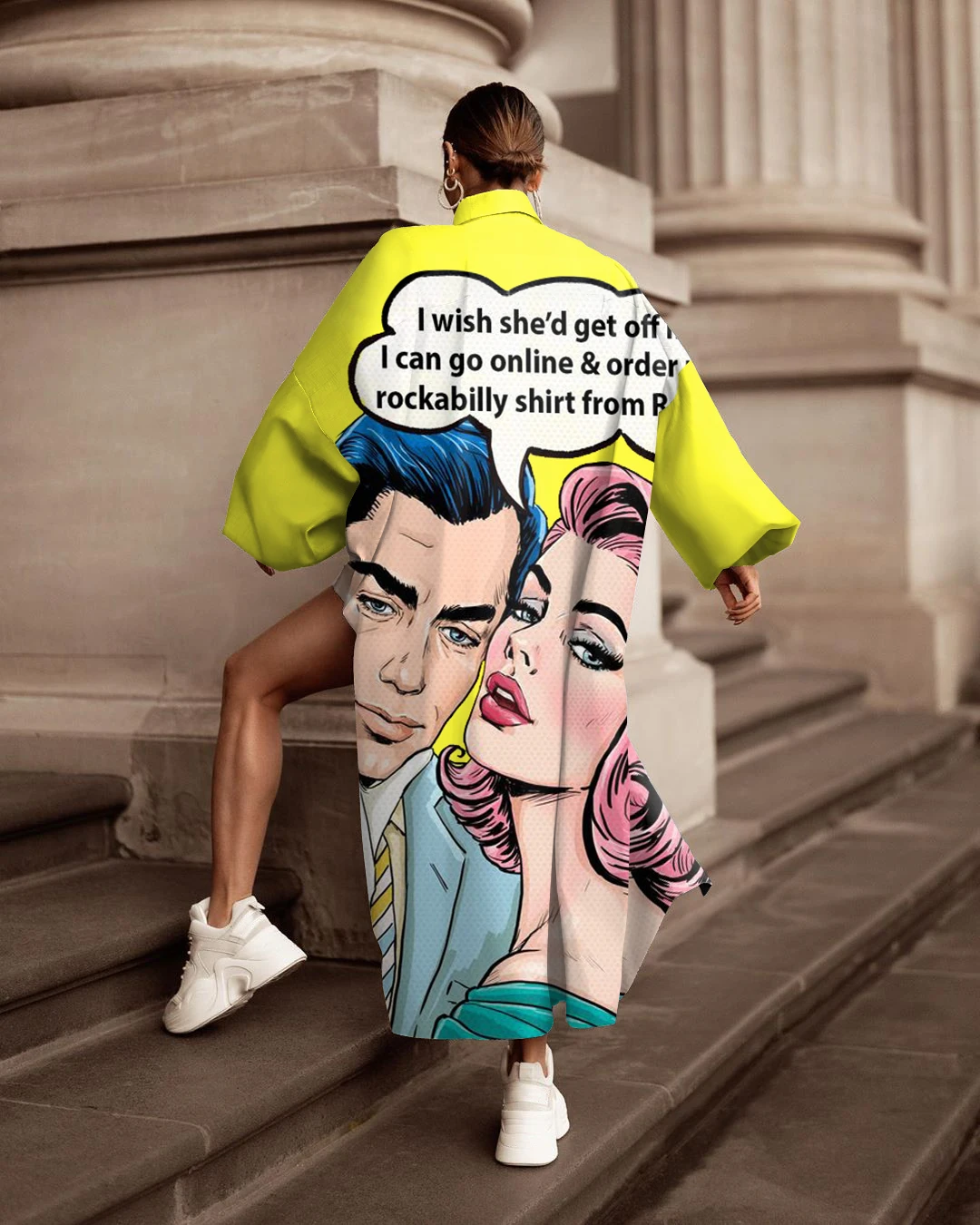 Street Fashion Women Long Shirt Sets Cartoon Print JKP4725