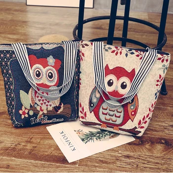 Cute Animal Owl Shape Vintage Canvas Shopping Bag Eco Friendly Foldable Reusable Tote Bag Portable Shoulder Bag
Cute Animal Owl Shape Vintage Canvas Shopping Bag Eco Friendly Foldable Reusable Tote Bag Portable Shoulder Bag