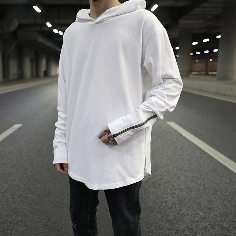 Men's new T-shirt Men's front short rear long hoodie bottom shirt Dark cuff zipper design loose large size long sleeves
Men's new T-shirt Men's front short rear long hoodie bottom shirt Dark cuff zipper design loose large size long sleeves