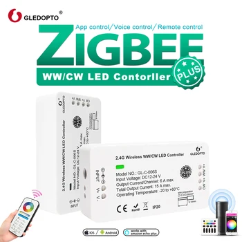 Gledopto Intelligent Zigbee LED WW/CW Strip Controller, Color Temp 2700~6500K Brightness adjustable Work with Zigbee hub, Remote
Gledopto Intelligent Zigbee LED WW/CW Strip Controller, Color Temp 2700~6500K Brightness adjustable Work with Zigbee hub, Remote