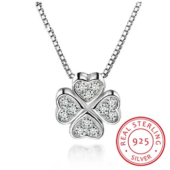 925 Sterling Silver Jewelry Love Clover Necklaces & Pendants Rhinestones Fashion Choker Maxi Necklace Women Collares
925 Sterling Silver Jewelry Love Clover Necklaces & Pendants Rhinestones Fashion Choker Maxi Necklace Women Collares