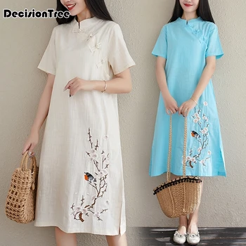 2020 chinese dress cheongsam qipao women cotton and linen cheongsam dress short sleeve qipao dresses for women floral print
2020 chinese dress cheongsam qipao women cotton and linen cheongsam dress short sleeve qipao dresses for women floral print