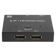 Displayport Splitter DP1.4 Bi-Direction Switch 8K/60Hz Audio Video Sync Adapter 1x2/2x1 Switcher for Computer TV Projector Monit
Displayport Splitter DP1.4 Bi-Direction Switch 8K/60Hz Audio Video Sync Adapter 1x2/2x1 Switcher for Computer TV Projector Monit