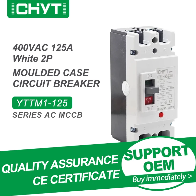 Free Shipping CHYT YTTMI-125/2300 2P AC 400V 125A 25kA Switch Moulded Case Circuit Breaker MCCB
Free Shipping CHYT YTTMI-125/2300 2P AC 400V 125A 25kA Switch Moulded Case Circuit Breaker MCCB