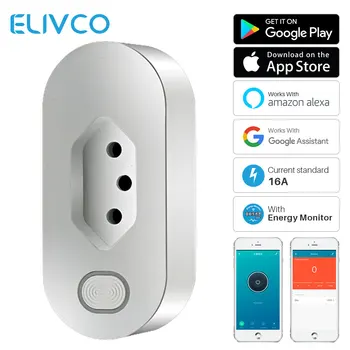 WiFi Smart Plug Brazil Standard 16A Intelligent Timing Socket With Energy Monitor APP Control Works With Alexa Google Assistant
WiFi Smart Plug Brazil Standard 16A Intelligent Timing Socket With Energy Monitor APP Control Works With Alexa Google Assistant