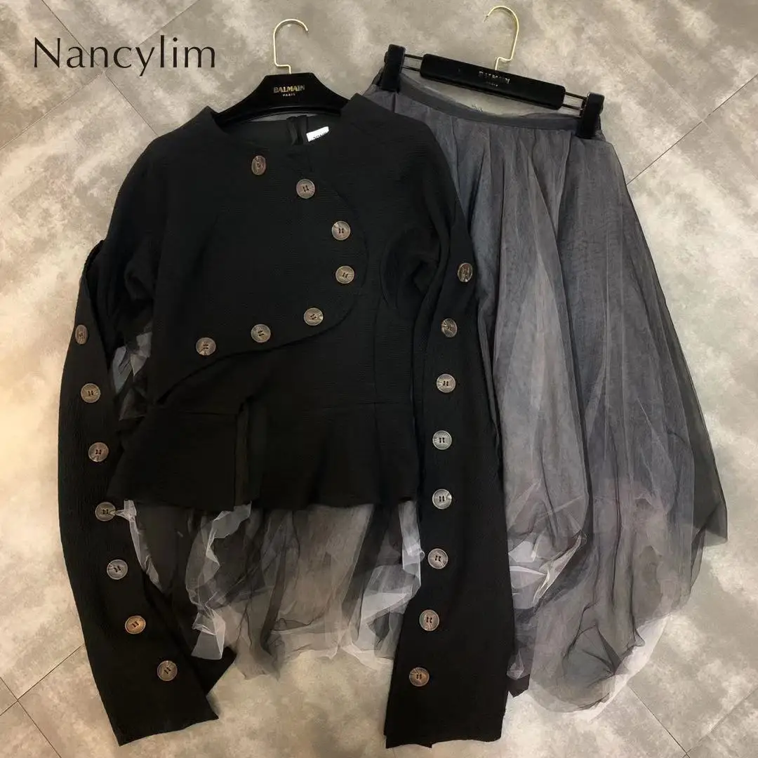 2019 Autumn New Button Decoration High Waist Temperament Slim Shirt Long Sleeve Blusas Gauze Skirt Women's Suit Buy Separately
2019 Autumn New Button Decoration High Waist Temperament Slim Shirt Long Sleeve Blusas Gauze Skirt Women's Suit Buy Separately