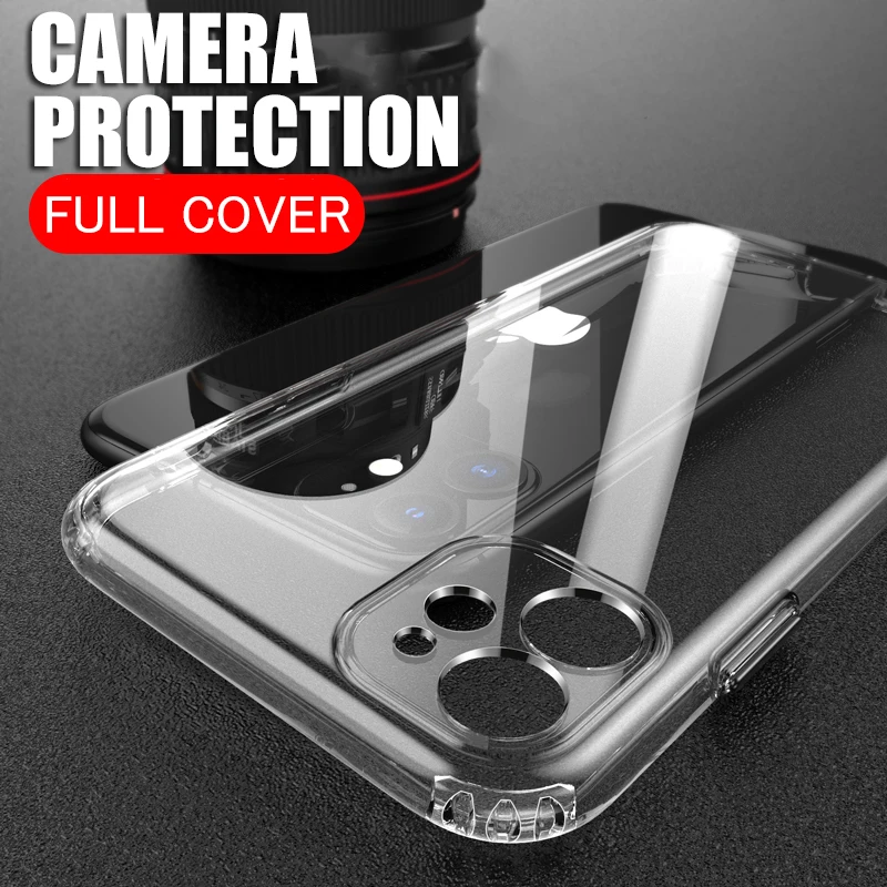 Для iPhone 11 Pro XS Max прозрачный чехол Защита камеры Coque Fundas для XR X 8 7 6 6S Plus тонкий