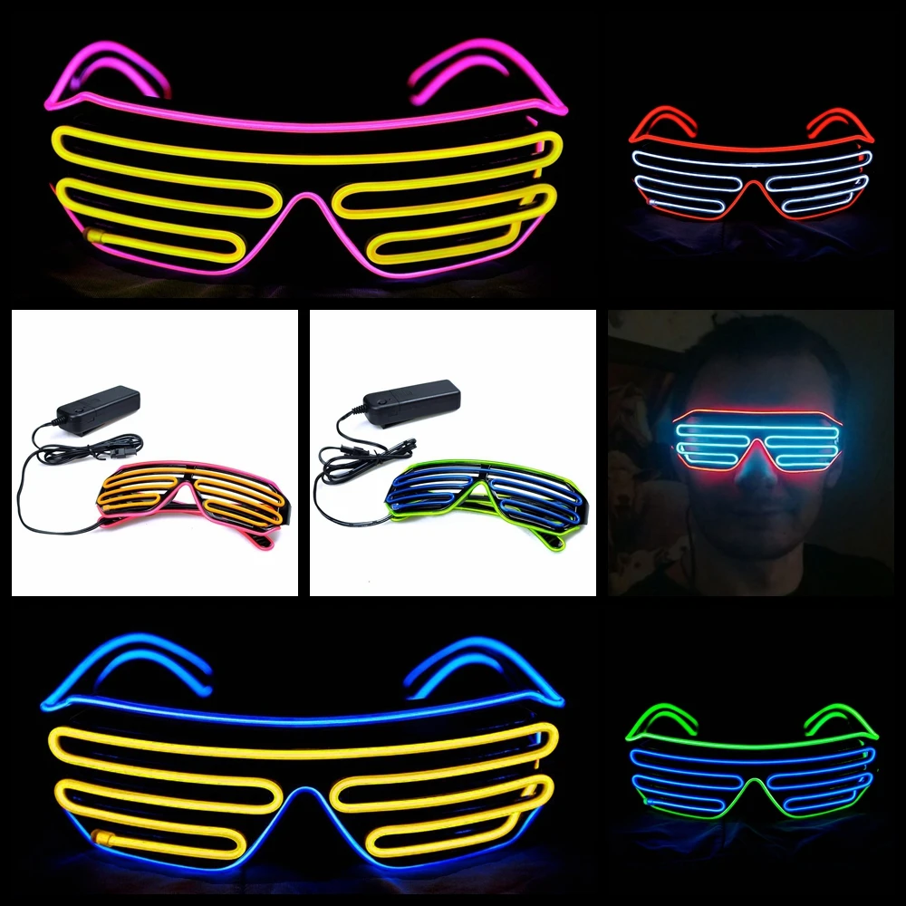 Music Sound Control EL Lights Glasses For Halloween Party Neon Lights Christmas Laser LED Dance lighting 10Colors AABattery D30
Music Sound Control EL Lights Glasses For Halloween Party Neon Lights Christmas Laser LED Dance lighting 10Colors AABattery D30