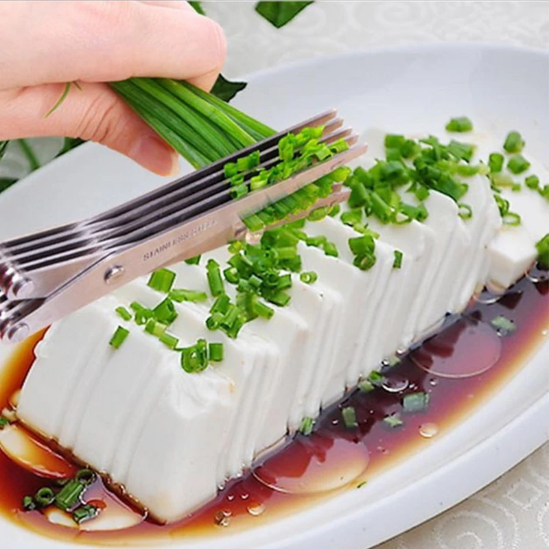 5 Layers Scissors Sushi Shredded Scallion Cut Herb Tool Multi-layer Shear Chopped Green Onion Cuts Kitchen Accessories
5 Layers Scissors Sushi Shredded Scallion Cut Herb Tool Multi-layer Shear Chopped Green Onion Cuts Kitchen Accessories