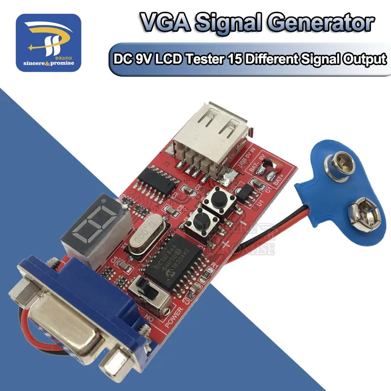 СВЕТОДИОДНЫЙ цифровой генератор сигналов VGA ЖК тестер 15 различных выход USB