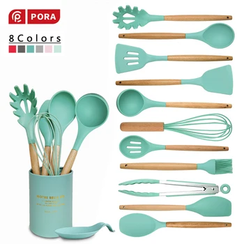 Kitchen Utensil Set,Silicone Cooking Utensils11/12Pcs Kitchen Tools with Wooden Handles for Home Nonstick Cookware Spatula Set
Kitchen Utensil Set,Silicone Cooking Utensils11/12Pcs Kitchen Tools with Wooden Handles for Home Nonstick Cookware Spatula Set