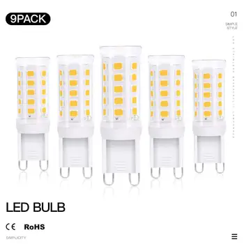 Ceramic 9 Pack G9 LED Lamp, 5W 32 SMD High Bright Mini Corn LED Bulb, AC110V, Saving Energy Spotlight Replace 40w Halogen Led
Ceramic 9 Pack G9 LED Lamp, 5W 32 SMD High Bright Mini Corn LED Bulb, AC110V, Saving Energy Spotlight Replace 40w Halogen Led