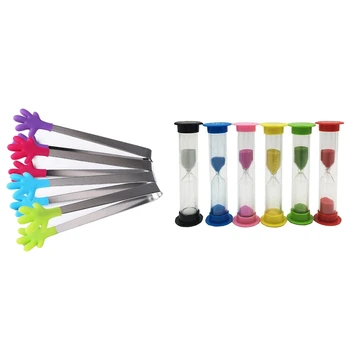 Set of 4 Mini Silicone and Stainless Steel Kitchen Tongs & Sand Timer - Colorful Sandglass Hourglass Sand Clock Timer 30Sec / 1M
Set of 4 Mini Silicone and Stainless Steel Kitchen Tongs & Sand Timer - Colorful Sandglass Hourglass Sand Clock Timer 30Sec / 1M