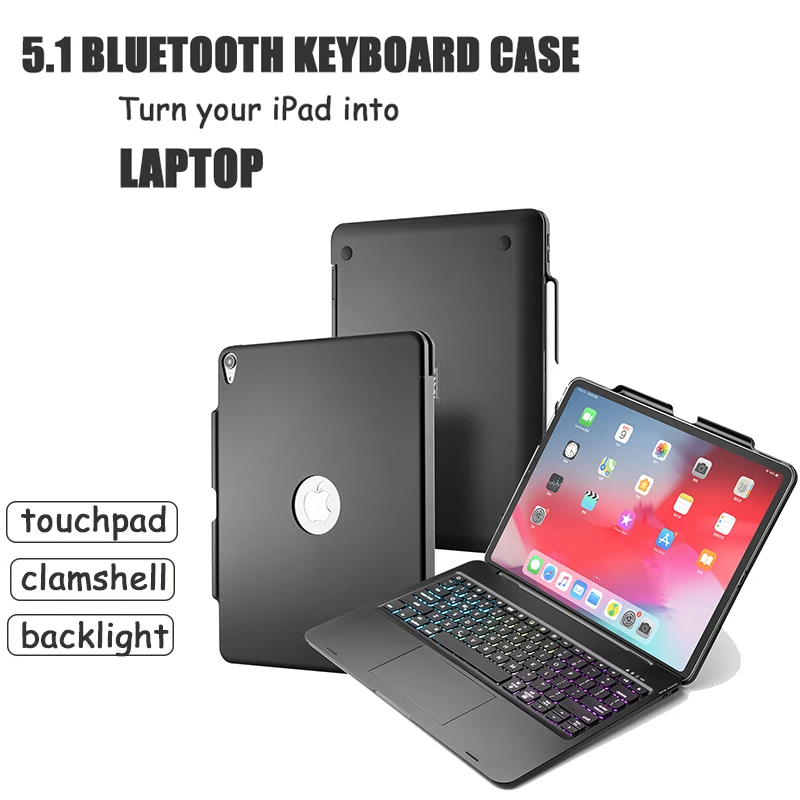 5.1 Bluetooth wireless keyboard clameshell for iPad pro 12.9" 2020&2018, Touch panel +7 colors rawbow backlit+all in one desgin
5.1 Bluetooth wireless keyboard clameshell for iPad pro 12.9" 2020&2018, Touch panel +7 colors rawbow backlit+all in one desgin