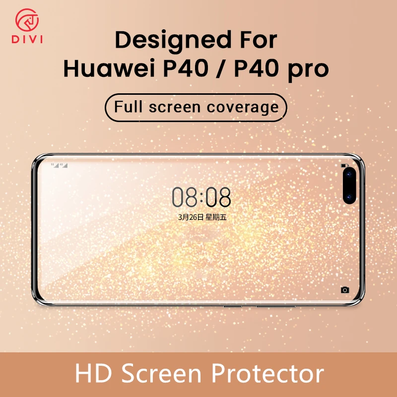 Фото DIVI Protective Glass For Huawei P40 Pro Screen Protectoer Shockproof HD Full Covered Tempered for Smart Phones | Мобильные телефоны