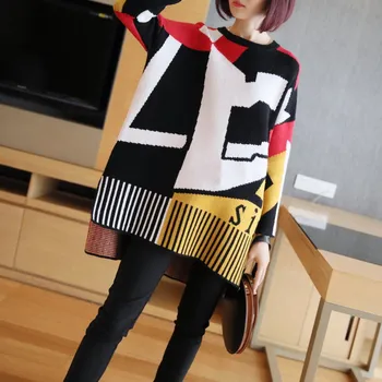 Pullovers Women Soft Spring O-Neck Sweaters Chic Daily Tops Womens Pullover Sweet Contras Print Harajuku Knitted Loose Outwear
Pullovers Women Soft Spring O-Neck Sweaters Chic Daily Tops Womens Pullover Sweet Contras Print Harajuku Knitted Loose Outwear