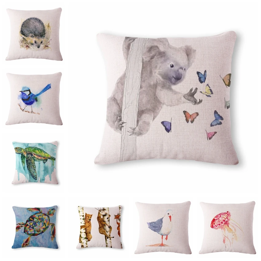 Cute Funny Watercolor Animal Cushion Cover Print Linen Affection Sofa Seat Home Decorative Throw Pillow Case Housse De Coussin 
Cute Funny Watercolor Animal Cushion Cover Print Linen Affection Sofa Seat Home Decorative Throw Pillow Case Housse De Coussin