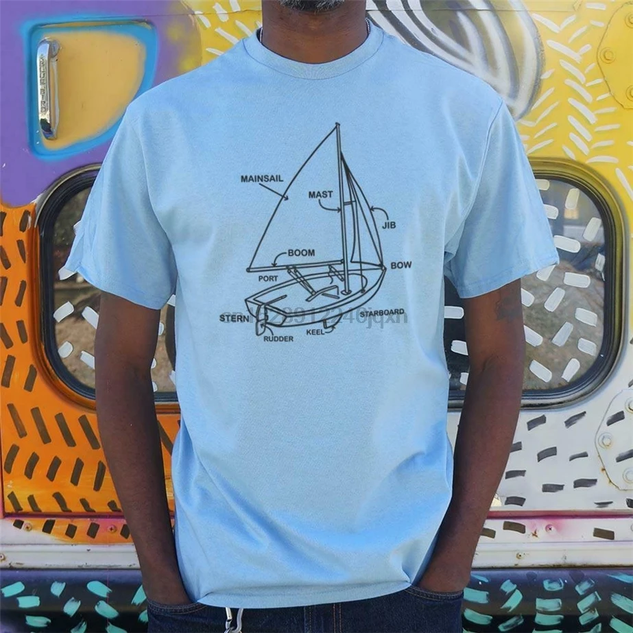 Мужская футболка с изображением лодки |
