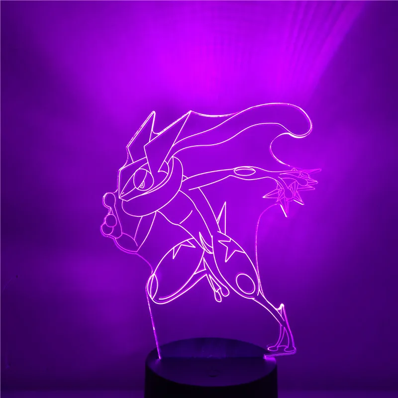 Экшн фигурка Pokemon Greninja 3D Аниме ночные светильники для детей крутая Покемон монстр