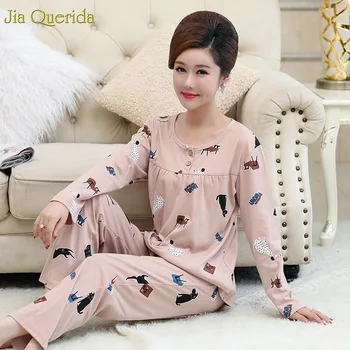 Plus Size Pajamas Women Long Sleeves Spring Autumn Pajamas Sets Women Cute Printing Women's Two Piece Sleepwear Home Suit Female
Plus Size Pajamas Women Long Sleeves Spring Autumn Pajamas Sets Women Cute Printing Women's Two Piece Sleepwear Home Suit Female