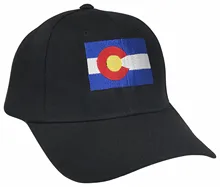Printed Colorado State Flag Curved Bill Adjustable Baseball Cap Caps Hat Hats Black(China)