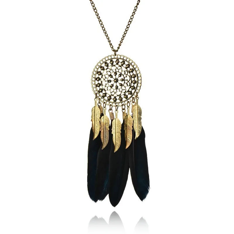 2020 Feather Necklace Collares Exaggerated Fashion Bohemian Style Round Leaves Hollowed Out Sweater Chain Choker Jewelry Collier
2020 Feather Necklace Collares Exaggerated Fashion Bohemian Style Round Leaves Hollowed Out Sweater Chain Choker Jewelry Collier