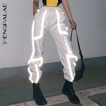 SHENGPALAE 2020 Patchwork Joggers Sweatpants Harajuku Woman Trousers Elastics High Waist Reflective Letter Printing Pants ZA3992 
SHENGPALAE 2020 Patchwork Joggers Sweatpants Harajuku Woman Trousers Elastics High Waist Reflective Letter Printing Pants ZA3992
